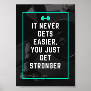 It never gets easier gym inspiration quote poster
