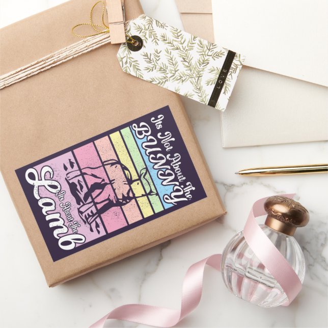 It Not About  The Bunny Its About The Lamb Pastel Rectangular Sticker (Gifting)