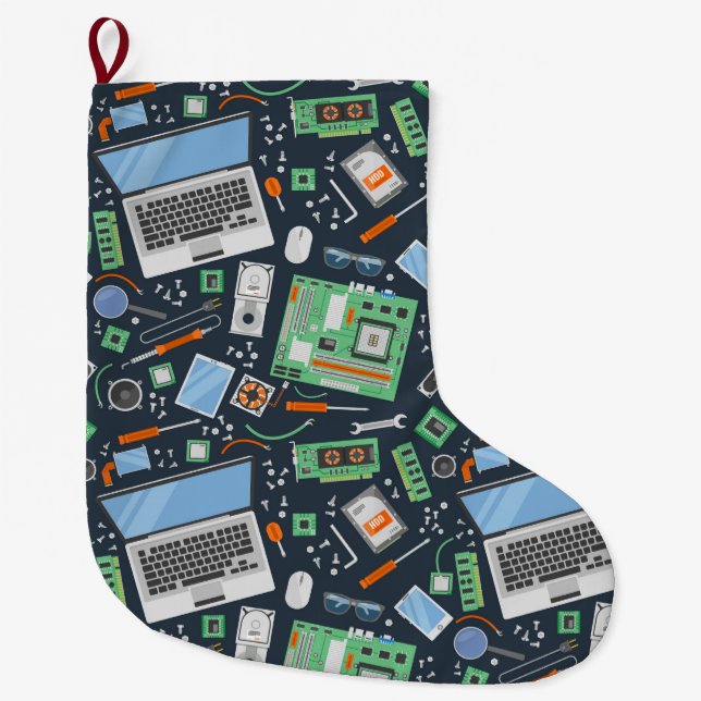 IT Pattern Large Christmas Stocking (Front)