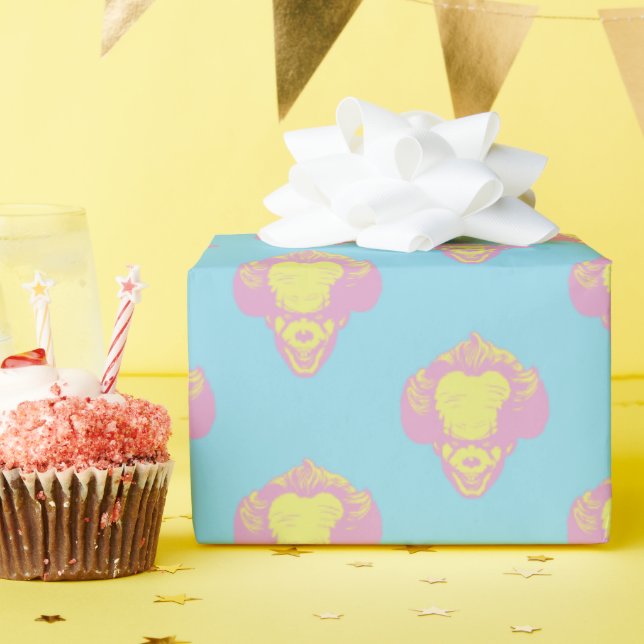IT | Pennywise Pastel Head Pattern Wrapping Paper (Birthday Party)