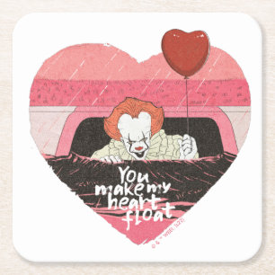 IT Pennywise - You Make My Heart Float Square Paper Coaster