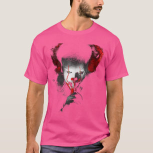 IT Pennywisehe Clown Bloody Shhh Portrait Horror M T-Shirt
