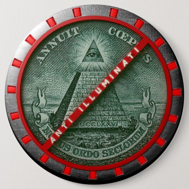 It plates Anti Illuminati 6 Cm Round Badge (Front)