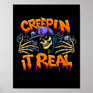 It Real Halloween Hip Hop Skeleton Drug Graffiti S Poster