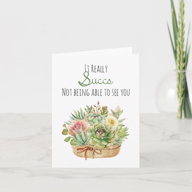 It Really Sucks Funny Succulent Quarantine Card (Front)