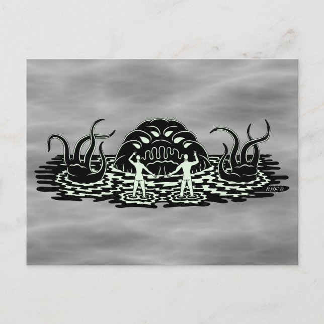 It Rises From The Ooze Weird Horror Art Postcard (Front)