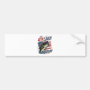 It’s 4th of July Bass Brute Fishing Bumper Sticker