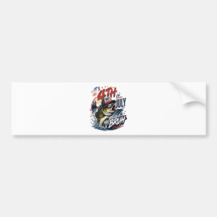 It’s 4th of July Bass Brute Fishing Bumper Sticker