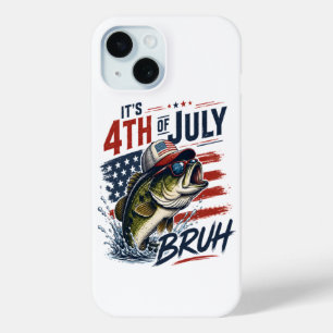 It’s 4th of July Bass Brute Fishing iPhone 15 Case