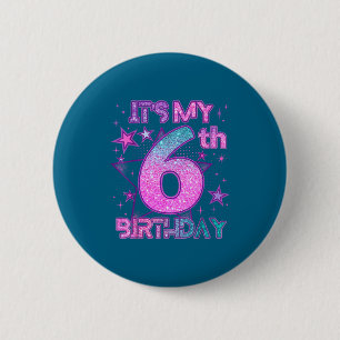 It’s 6th birthday k-pop girl 6 year birthday party cm round badge
