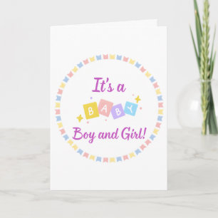 It’s a Baby Boy and Girl Twins Birth Announcement