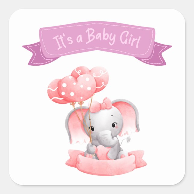 It’s a Baby Girl Announcement Sticker (Front)