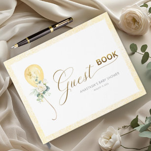 It’s A Boy Baby Shower –Gold Balloon & Greenery Guest Book