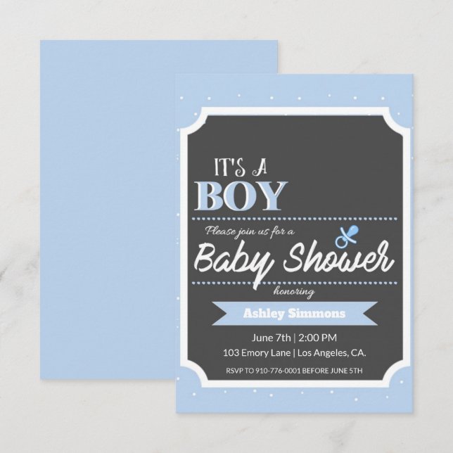 IT"S A BOY | Baby Shower Invitation (Front/Back)