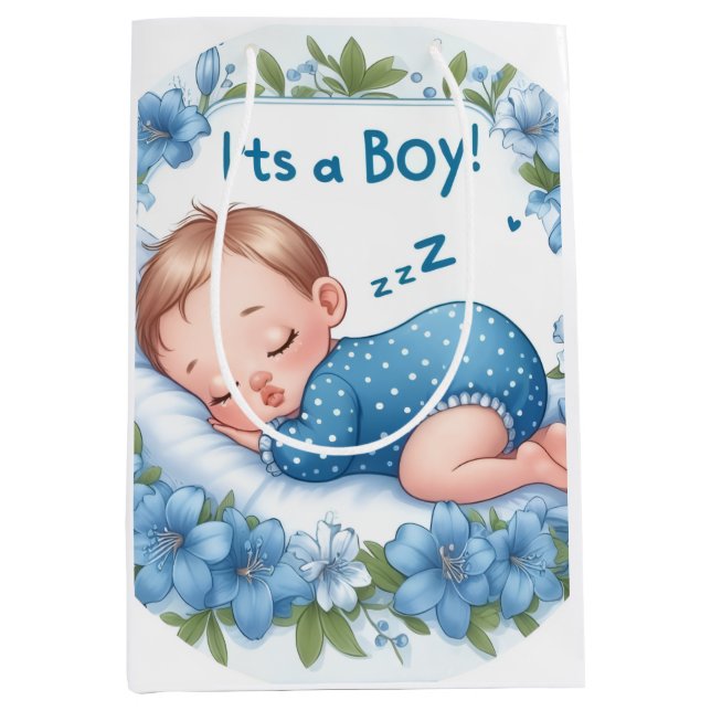 It’s a Boy Baby Shower  Medium Gift Bag (Front)