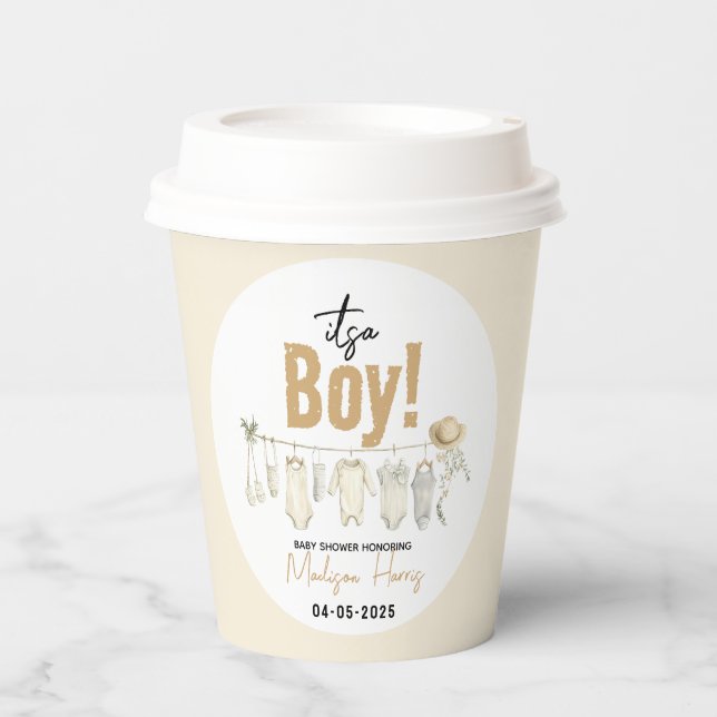 It’s a Boy! Blue Baby Shower – Cute & Sweet Paper Cups (Front)