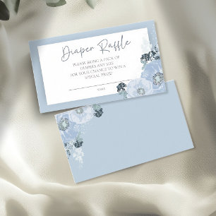 It’s A Boy Blue Floral Baby Shower Diaper Raffle Enclosure Card