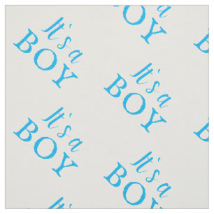 It`s a Boy Blue Typography Baby Boy Baby Shower Fabric