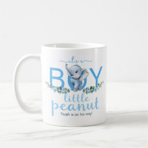 It’s a Boy Elephant Baby Announcement Mug – Blue W