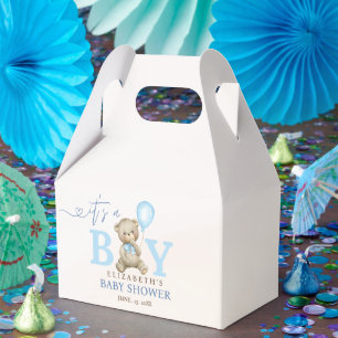 It’s a Boy, Fun Watercolor Bear Baby Shower boy Favour Box