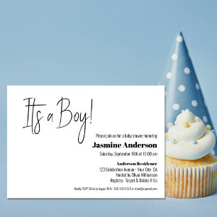 It’s a Boy Modern Minimalist Baby Shower Invitation