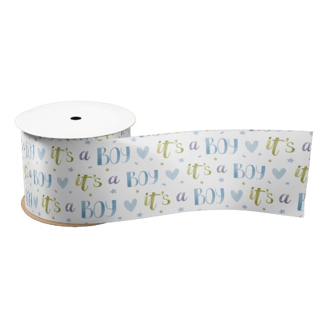 It’s a Boy New Baby Ribbon Satin Ribbon (Spool)