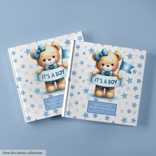 It’s a boy teddy bear guest book for baby shower (It’s a boy teddy bear guest book for baby shower)