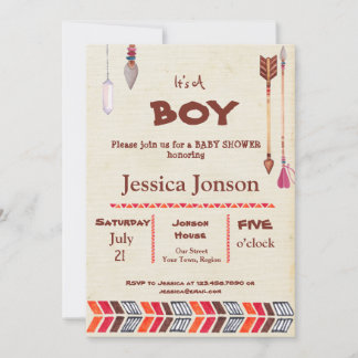 IT’S A BOY TRIBAL BABY SHOWER INVITATION