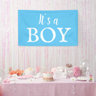 It`s a Boy Typography Blue Baby Boy Baby Shower Banner