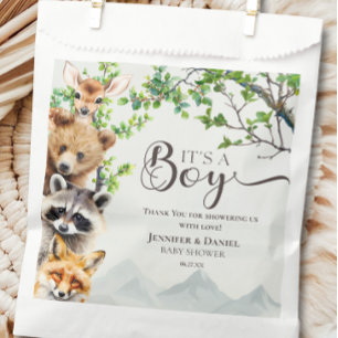It’s a Boy Woodland Wildlife Baby Shower Thank You Favour Bags