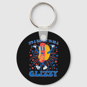 It’s A D Day To Be A Glizzy 4th Of July Hotdog Fun Key Ring