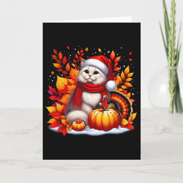 It S A Fall Yall Cat Leaf Fall Tree Autumn Thanksg Card (Front)