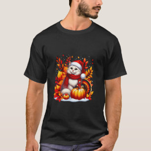 It s a Fall Yall Cat Leaf Fall Tree Autumn Thanksg T-Shirt