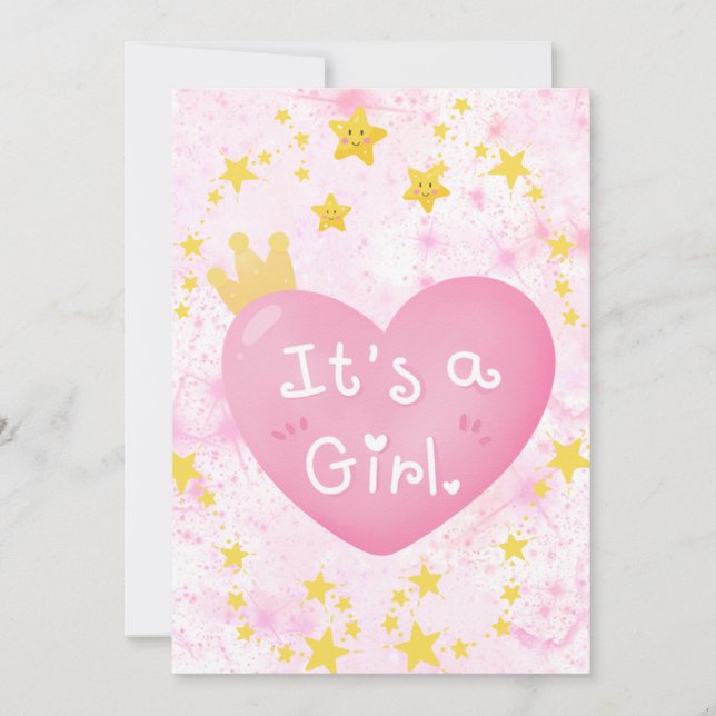 It’s a Girl Announcement Card (Front)