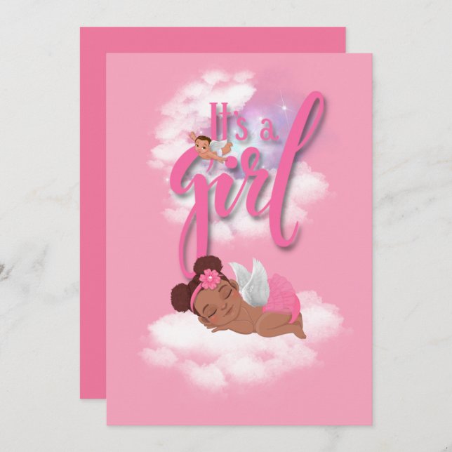 It’s a girl baby Announcement Card (Front/Back)