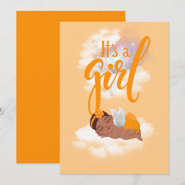 It’s a girl baby Announcement Card (Front/Back)
