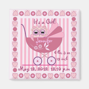 It’s A Girl Baby Announcement Magnet