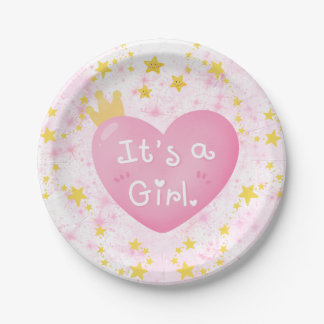 It’s a Girl Baby Shower Paper Plates 