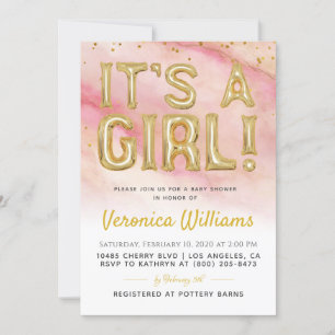 It’s a Girl Balloon Baby Shower Invitation