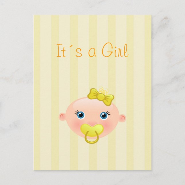 It´s a Girl - Birth Announcement Postcard (Front)