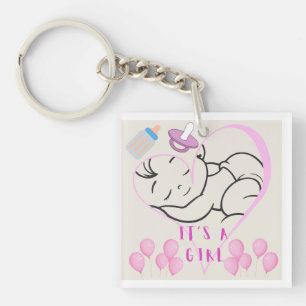 It’s a Girl” design to celebrate the arrival  Key Ring