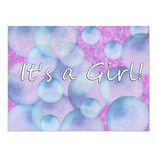 Image of It's a girl flat invitation