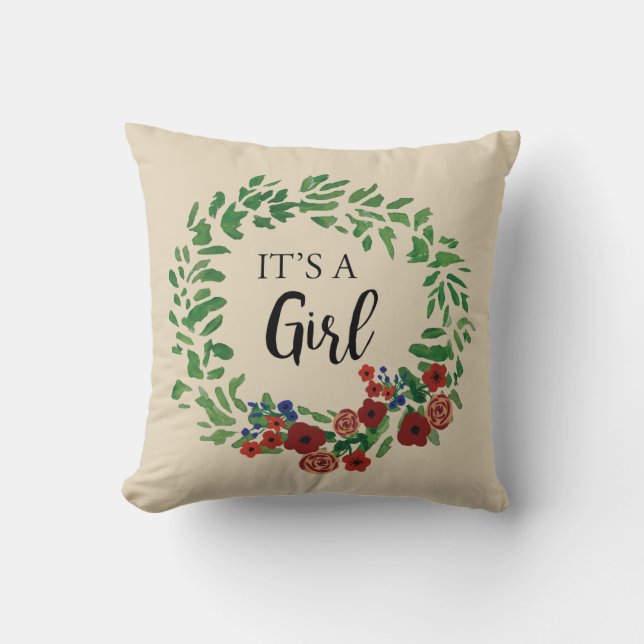 It’s a Girl Gender Reveal Pillow (Front)