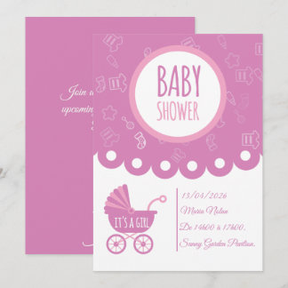 It’s a Girl Pink Baby Shower Card | Cute Baby 