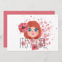 It’s a girl, pink flower, baby girl, birth