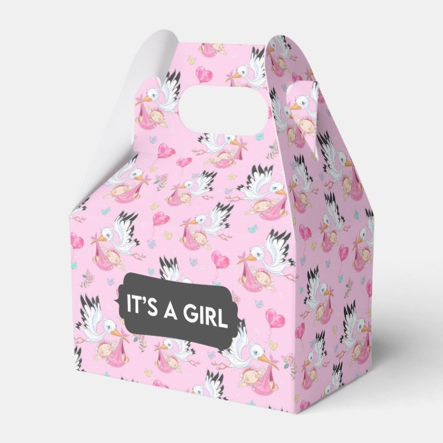 It’s a Girl Stork Baby Favour Box (Front Side)