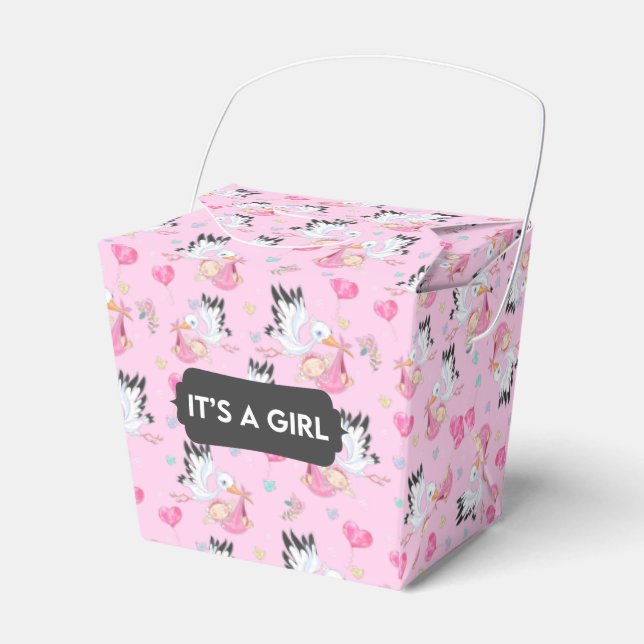 It’s a Girl Stork Baby Favour Box (Front Side)