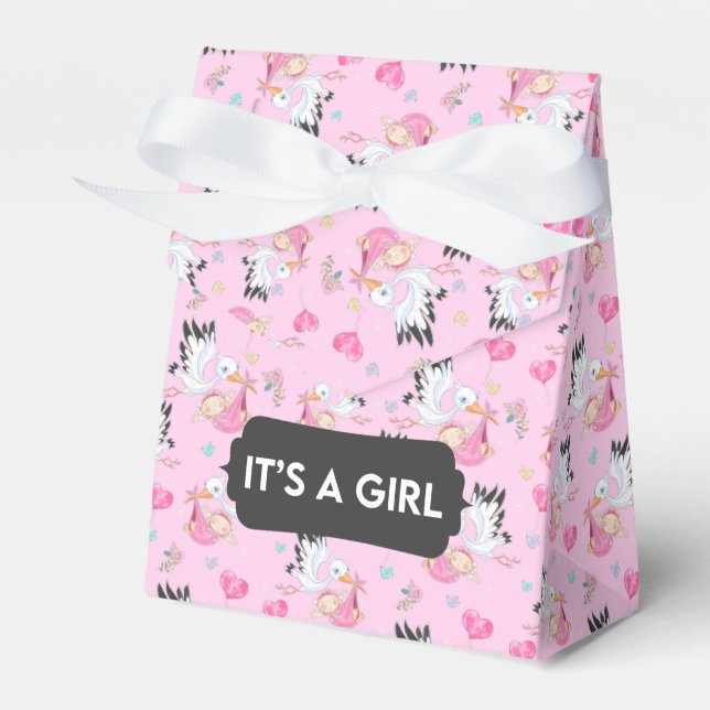 It’s a Girl Stork Baby Favour Box (Front Side)