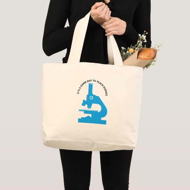 It’s a Good Day to Teach Science Blue Large Tote Bag (Front (Product))