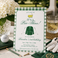 It’s A Par-Three Golf 3rd Birthday Green Gingham